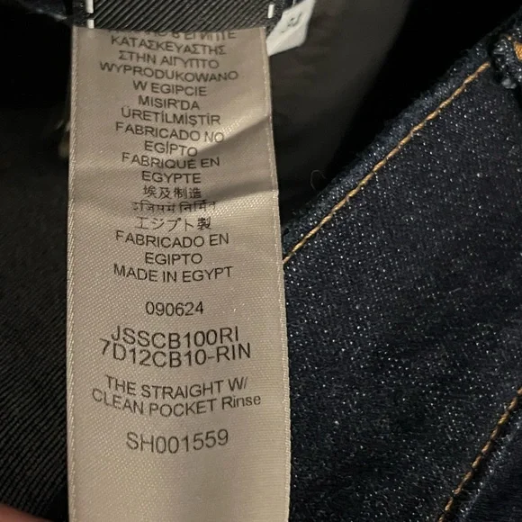 🆕 7 For All Mankind Jeans Men’s The Straight Classic Dark Wash Size 34x32 - Picture 11 of 11